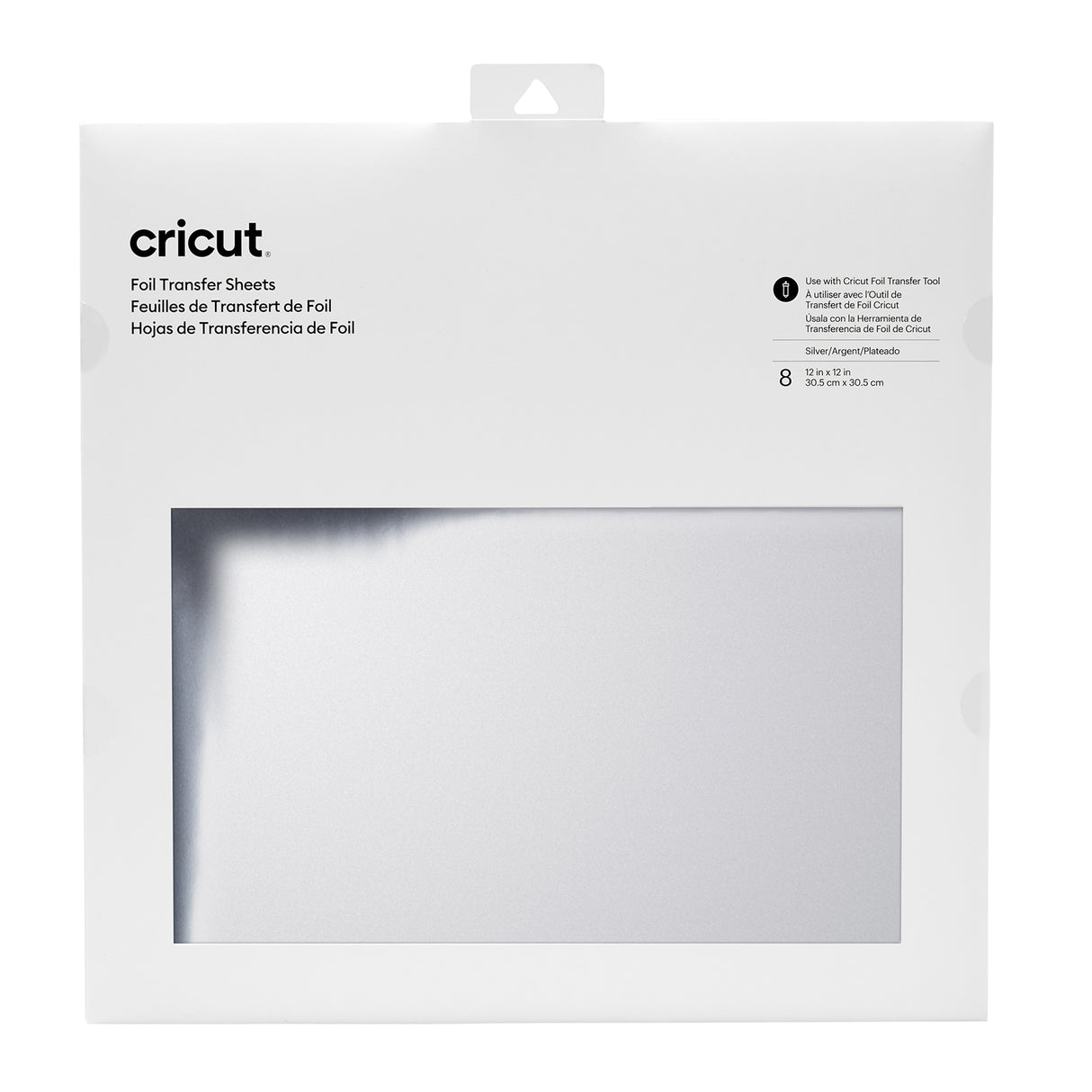 Cricut • Transferfolienblatt 30 x 30 cm, 8 Blatt, Silber