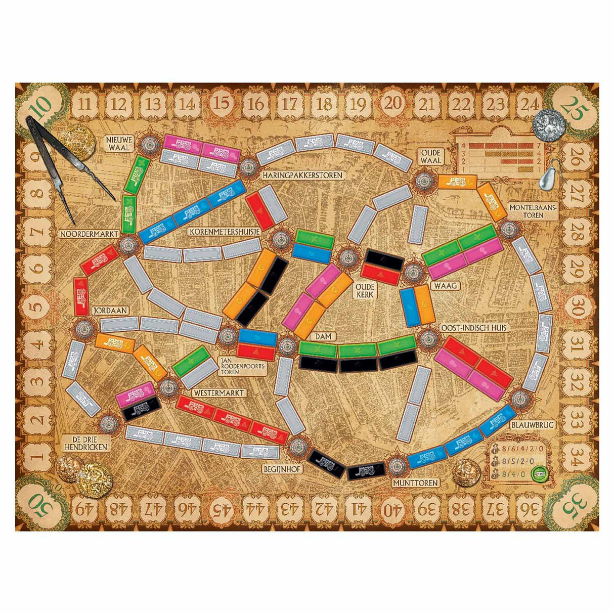 Days of Wonder Ticket to Ride Amsterdam – Niederländisches Brettspiel für 2 bis 4 Spieler – schnelles Strategiespiel ab 8 Jahren – spielen im Amsterdam des 17. Jahrhunderts