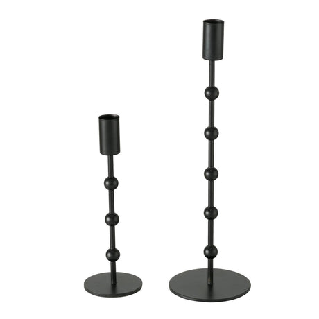 Boltze Home Kerzenständer Metall schwarz 2 Stk. h20-30cm