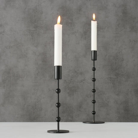 Boltze Home Kerzenständer Metall schwarz 2 Stk. h20-30cm