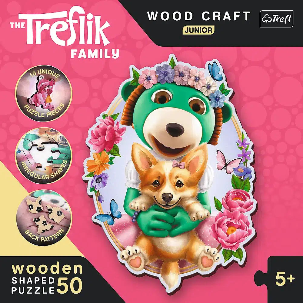 Trefl-Holzpuzzle der Treflik-Familie Junior – 50 Teile