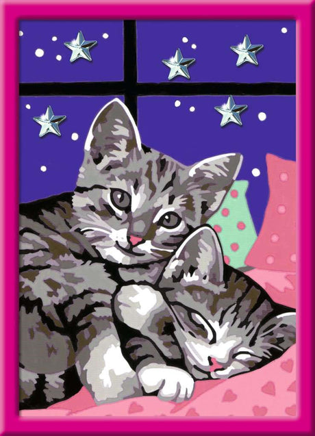 Ravensburger Kreart Gemälde auf Song Sleeping Cats Glitter