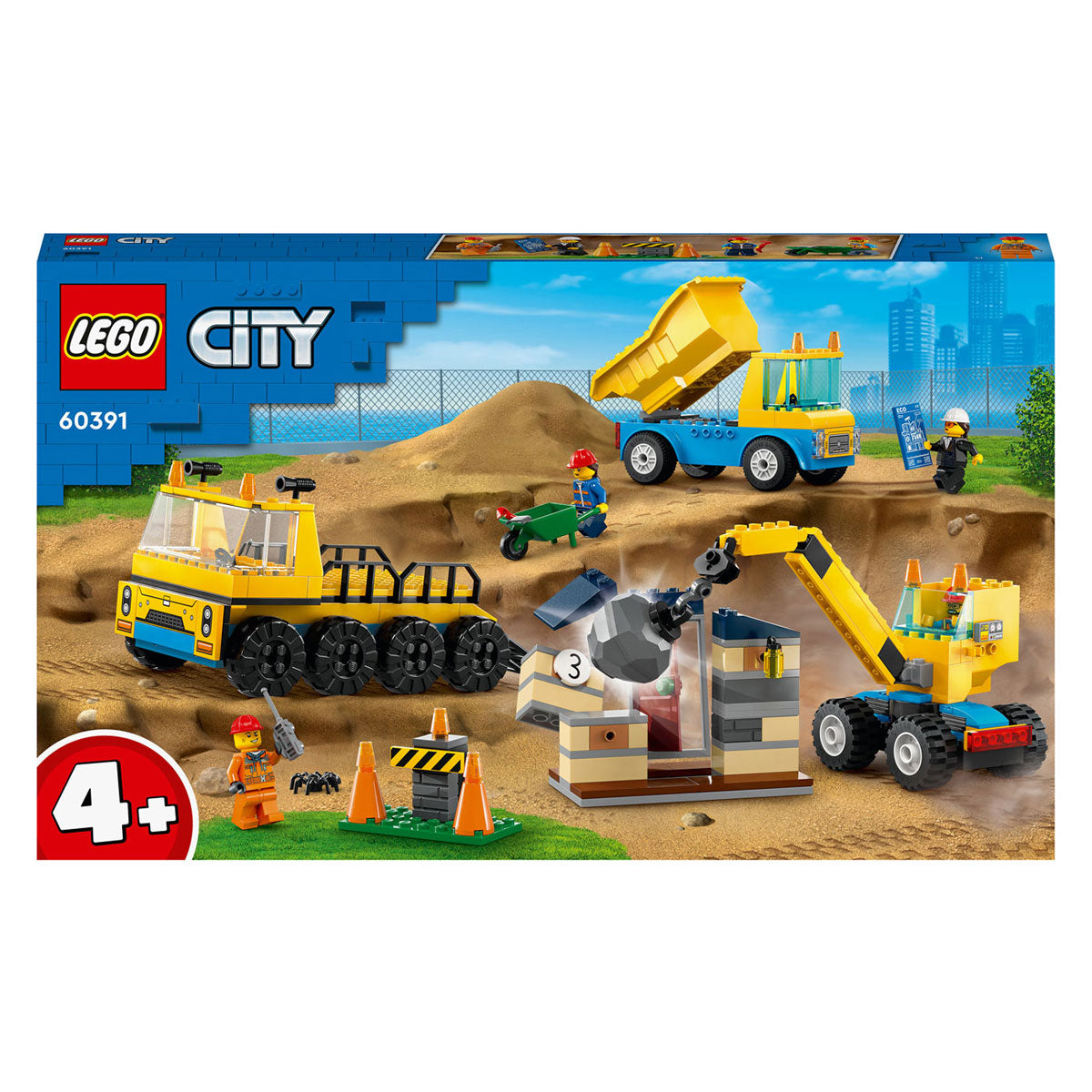 Lego City 60391 KiepWagen, Bouwtruck und Abbruchkran