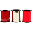 Geschenkband, B: 10 mm, gold, rot, roter Glitzer, 3x15 m 1 Box