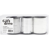 Creativ Company Geschenkband, B: 10 mm, Silber, Glitter Silber, Weiß, 3x15 m 1 Box