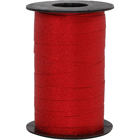 Creativ Company Geschenkband, B: 10 mm, Glitzer, Rot, 100 m 1 Rolle