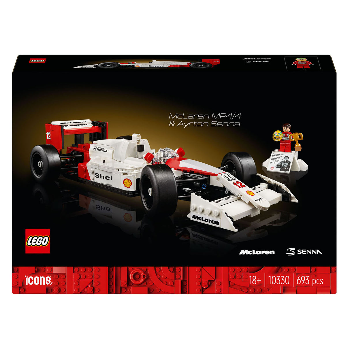 Lego -Ikonen 10330 McLaren MP4 4 und Ayrton Senna