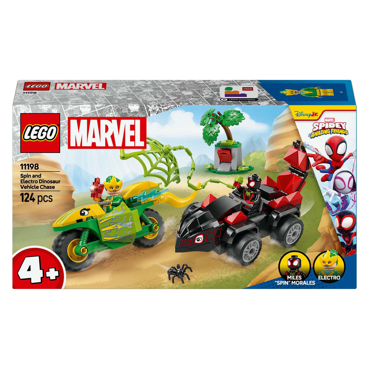 Lego Spidey 11198 Spinne und Elektro-Verfolgungsjagd mit Dinosaurierfahrzeugen