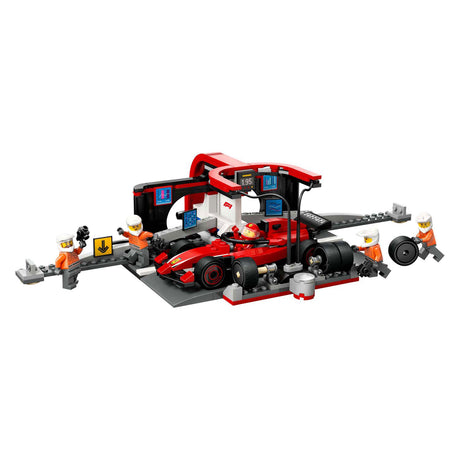 Lego 60443 City F1 Boxenstopp und Boxencrew mit Ferrari