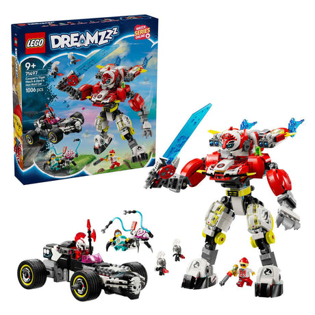 Lego Dreamzzz 71497 Coopers Tiger Mech und Zero's Hot Rod Auto