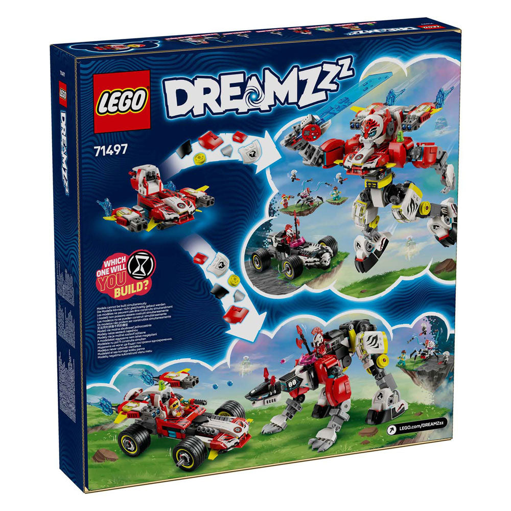 Lego Dreamzzz 71497 Coopers Tiger Mech und Zero's Hot Rod Auto