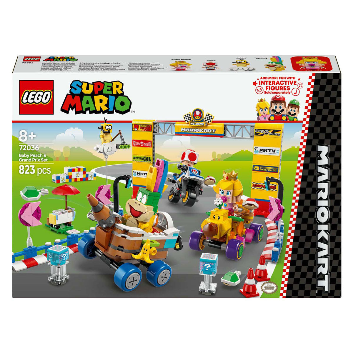 Lego Super Mario 72036 Mario Kart Baby Peach und Grand-Prix-Set