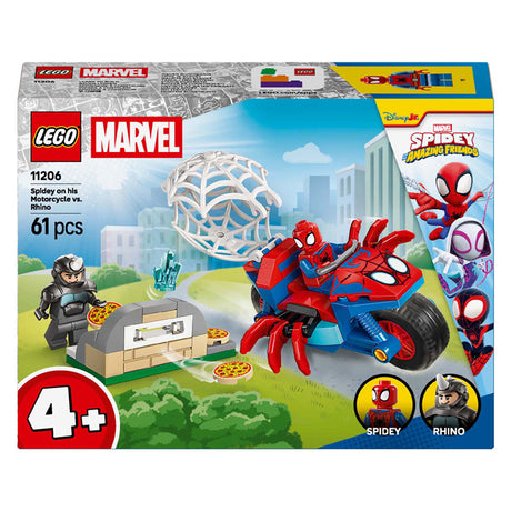Lego Marvel – Spidey auf seinem Motorrad vs. Nashorn – Konstruktionsspielzeug (11206)