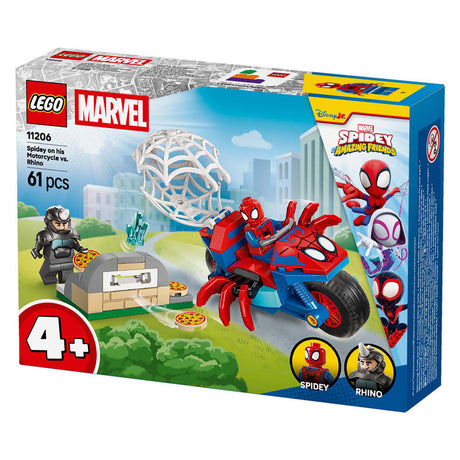 Lego Marvel – Spidey auf seinem Motorrad vs. Nashorn – Konstruktionsspielzeug (11206)