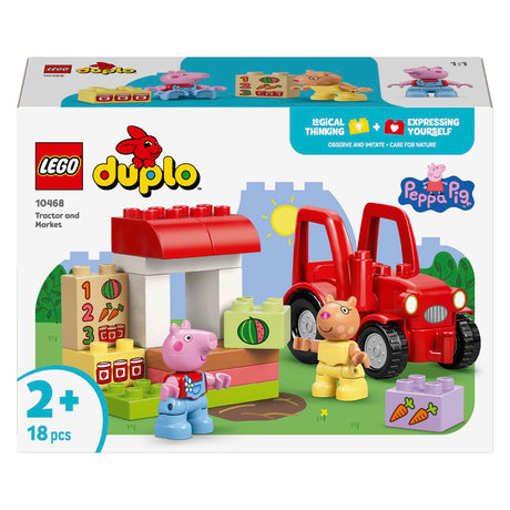 Lego Duplo Peppa Wutz Traktor und Marktstand, Tierspielzeug für Kleinkinder – 10468