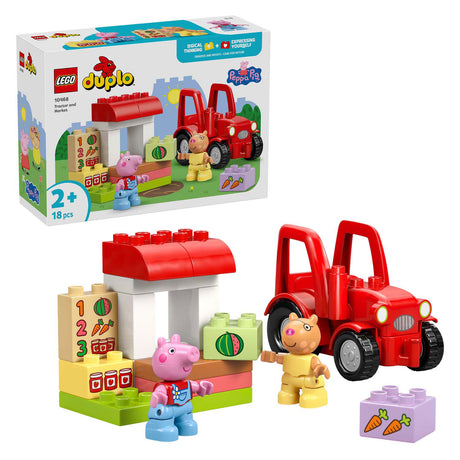 Lego Duplo Peppa Wutz Traktor und Marktstand, Tierspielzeug für Kleinkinder – 10468