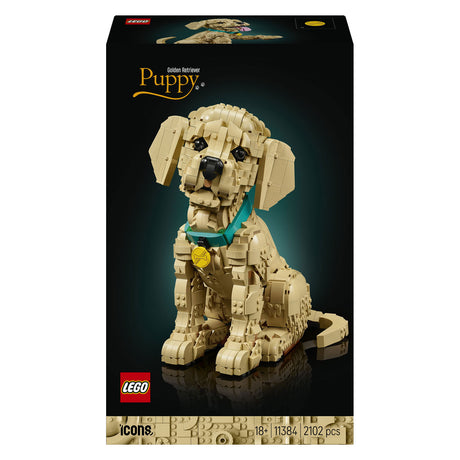 Lego® Icons Golden Retriever Welpe – Deko-Tierfigur – Bauset für Erwachsene – 11384