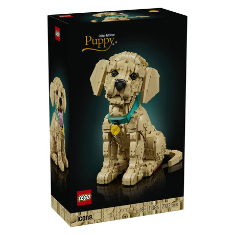 Lego® Icons Golden Retriever Welpe – Deko-Tierfigur – Bauset für Erwachsene – 11384