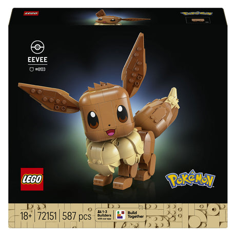 Lego pokémon eevee bouwpakket voor volwassenen met dieren figuur - 72151