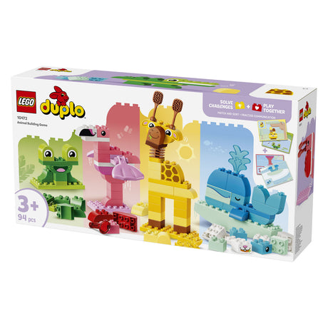 Lego Duplo Tierbauspiel, pädagogisches Montessori-Spielzeug für Kinder mit Tierfiguren 10472