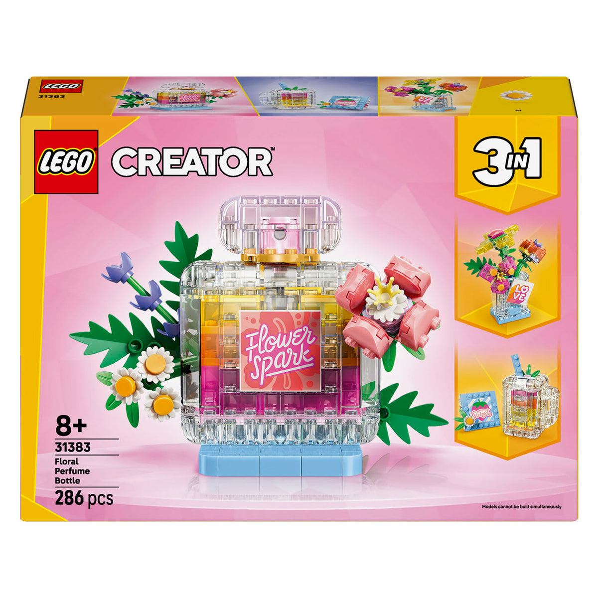 Lego Creator 3in1 Parfümflasche mit Blumen, Spielzeug für Kinder und Kinderzimmerdekoration 31383