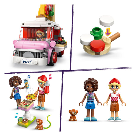 Lego Friends Pizza-Truck-Spielzeug für Kinder ab 6 Jahren mit 2 Figuren 42694