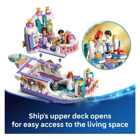 Lego ǀ Disney Prinzessin Arielles königliches Hochzeitsboot Bausatz für Kinder mit 7 Figuren 43299