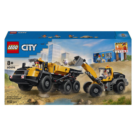 Lego City Muldenkipper und Frontladerfahrzeug, Spielzeug für Kinder 60494