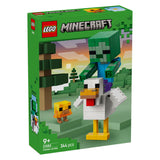 Lego ® minecraft® kipberijder bouwspeelgoed - gamingdecoratie met babyzombie, kip en kuiken - cadeautip voor jongens en meisjes vanaf 9 jaar - 21582