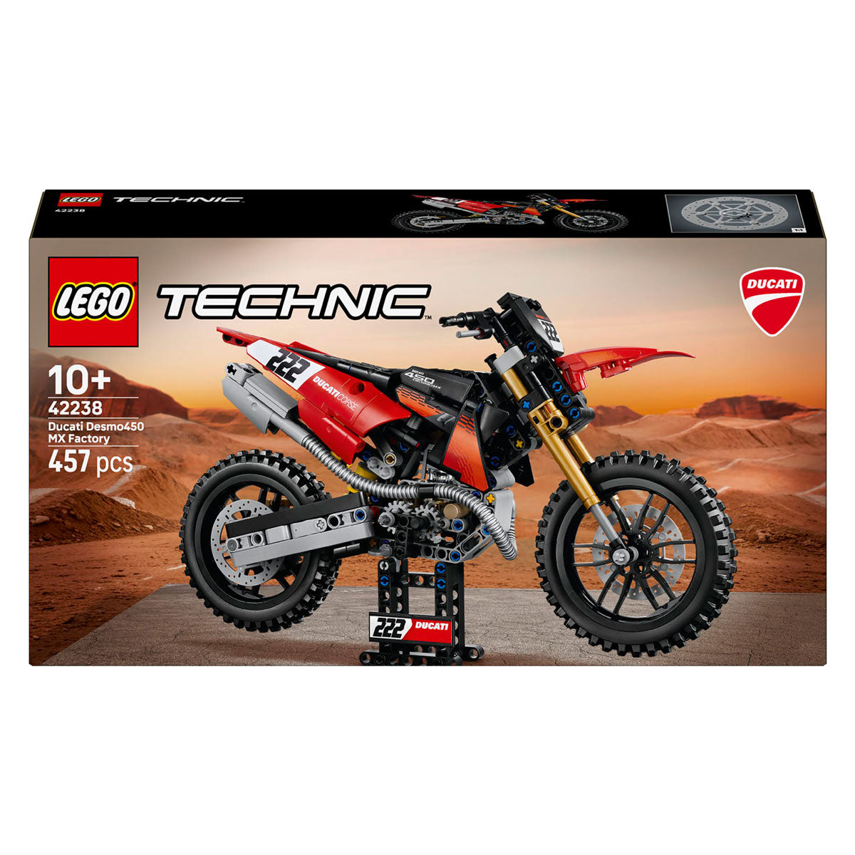 Lego technic ducati desmo450 mx factory motor speelgoed voor kinderen 42238
