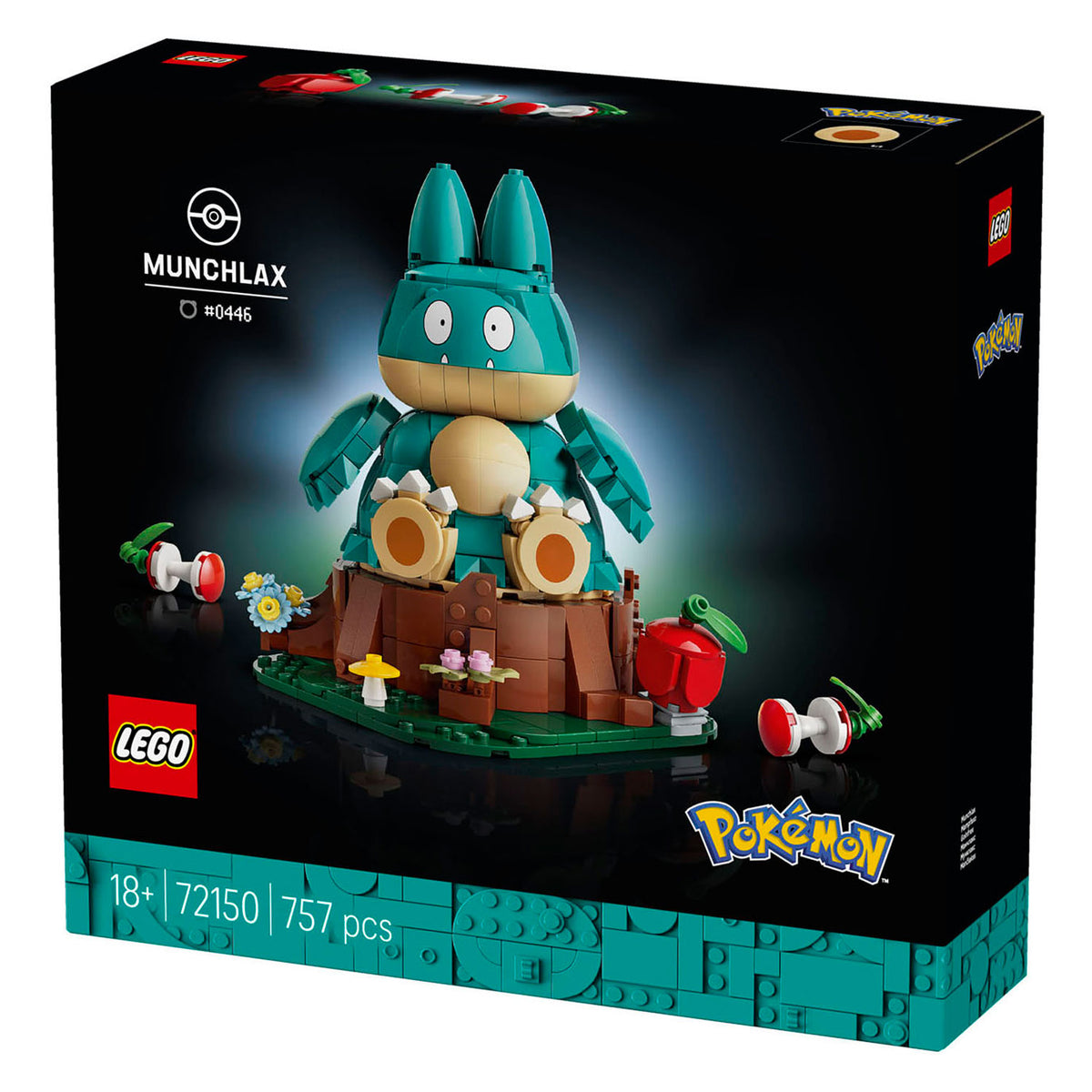 Lego pokémon - munchlax figuur bouwpakket voor volwassenen en woondecoratie - 72150