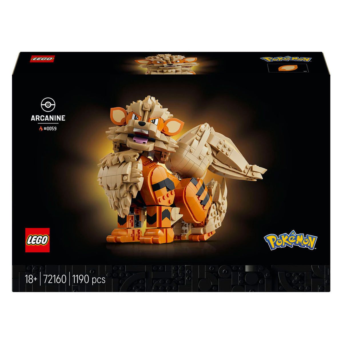 Lego pokémon - arcanine pokémon dieren figuur bouwpakket voor volwassenen en woondecoratie - 72160