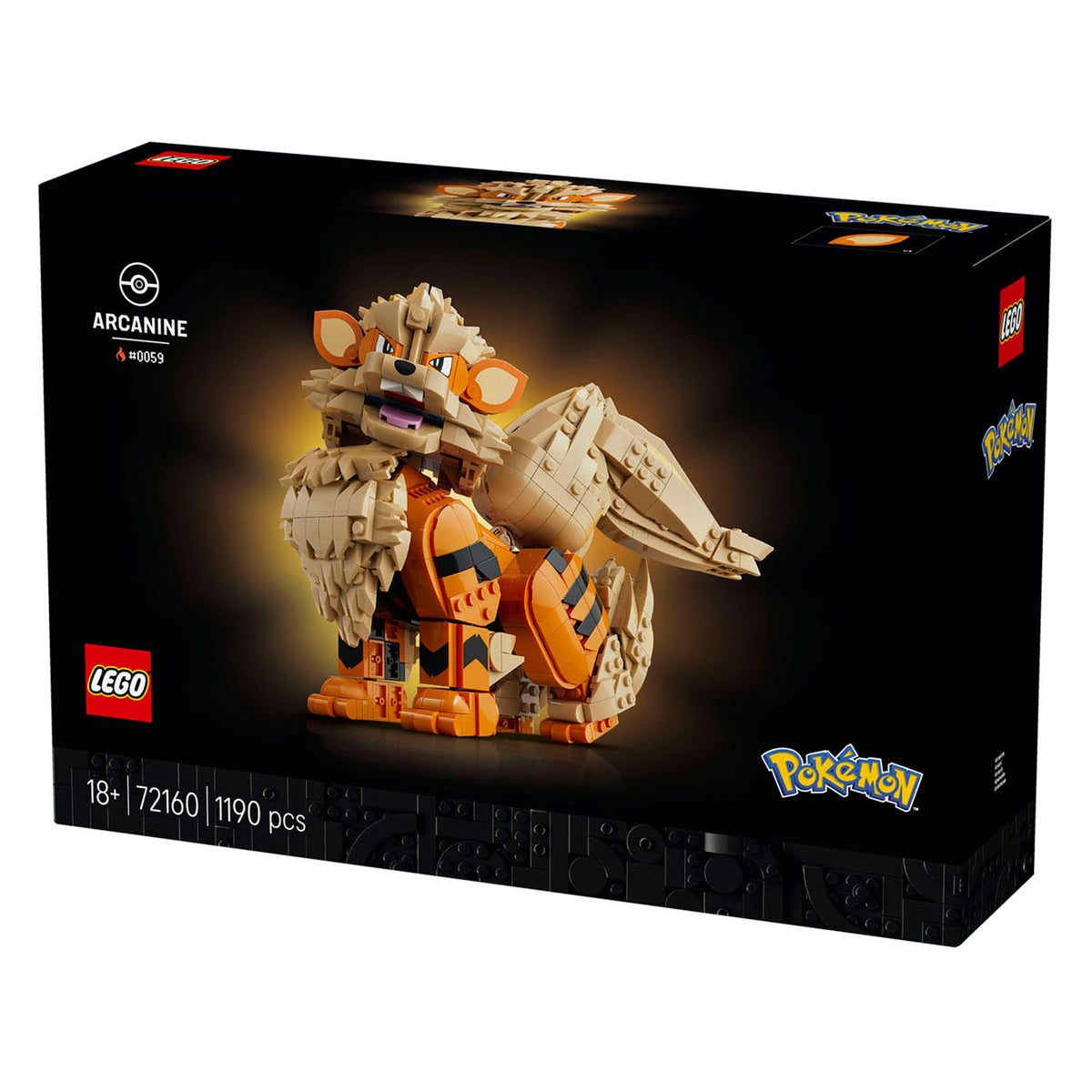 Lego pokémon - arcanine pokémon dieren figuur bouwpakket voor volwassenen en woondecoratie - 72160