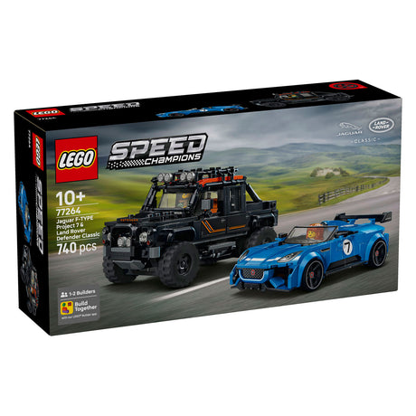 Lego speed champions jaguar project 7 en land rover defender auto bouwpakket voor kinderen 77264