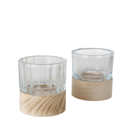 Boltze Home Laterne Riley Glas Holz ã˜9xh10cm