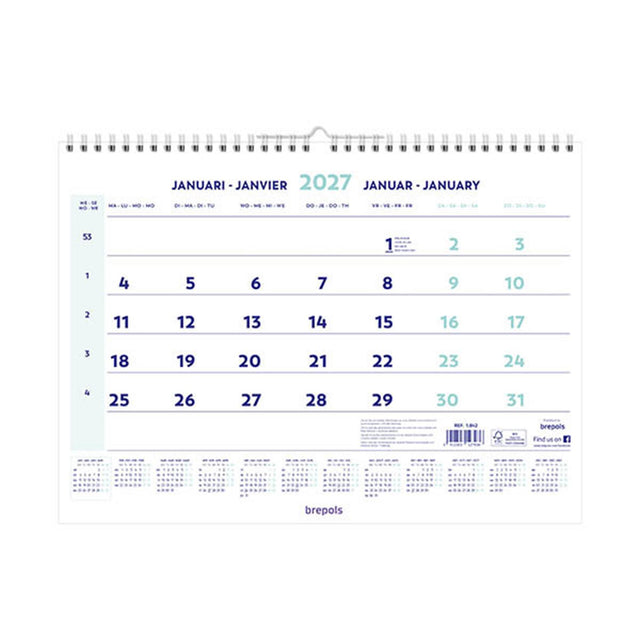 Brepols Monatskalender 2026 46x31cm
