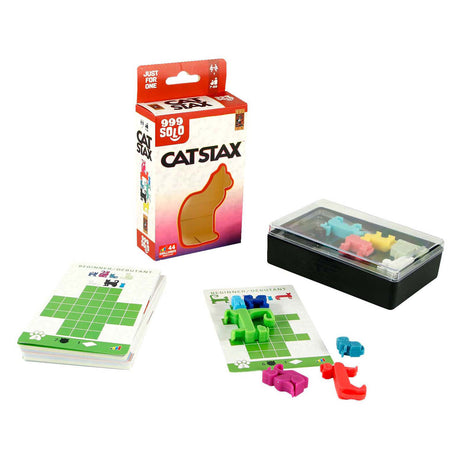 999Games 999 Games Cat Stax Denkspiel (niederländisch, 1 Spieler, ab 7 Jahren, 44 Aufgaben)