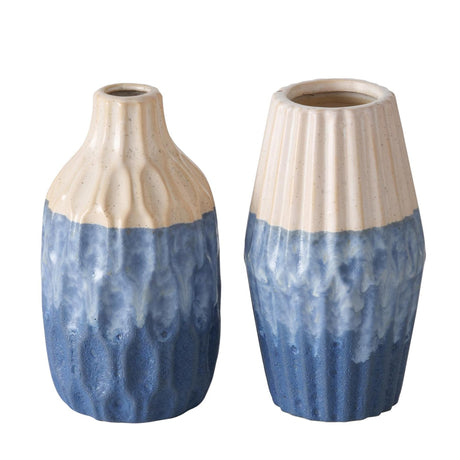 Boltze Home Vase Steingut blau H21cm 2 sortiert