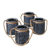 Boltze Home Teelichthalter mit Seilgriff H8cm
