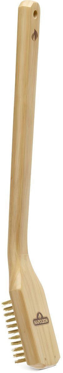 Napoleon grills - essential messing grillborstel met houten handvat