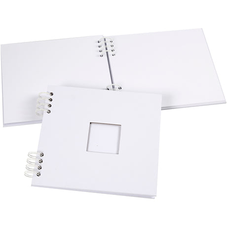 Creativ Company Scrapbook mit Spiralbindung, Größe 20x20 cm, 250 g, weiß, 1 Stück