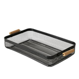 Boltze Home Tablett Metall Holz schwarz 51x27x8cm