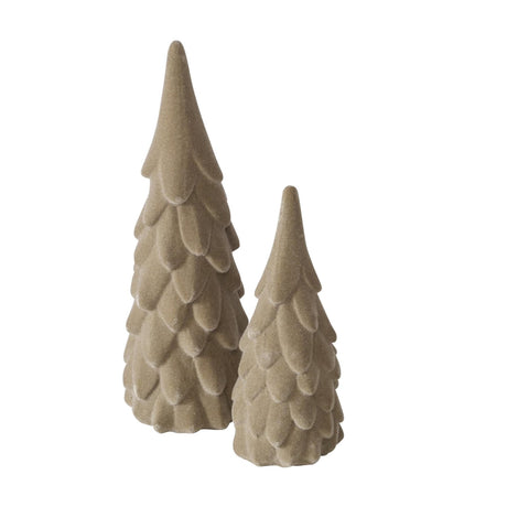 Boltze Home Image Weihnachtsbaum Beige 2er Set Samt