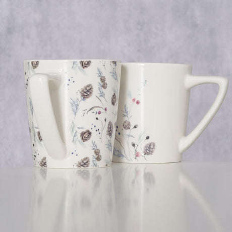 Boltze Home Keramiktasse mit Tannenzapfen 300 ml