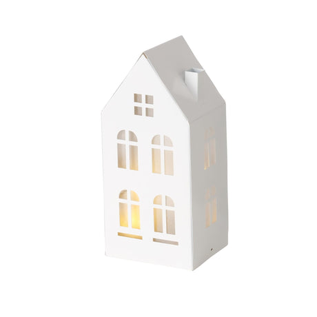 Boltze Wohndeko-Haus Domizil aus Metall mit LED H22,3cm (ohne 3x AAA-Batterie)