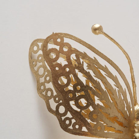 Boltze Home Schmetterling auf Clip 4x13x15cm Eisen Kunststoff gold