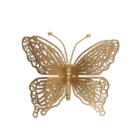 Boltze Home Schmetterling auf Clip 4x13x15cm Eisen Kunststoff gold