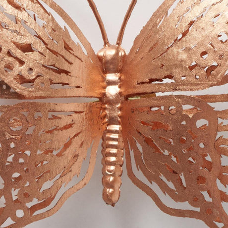 Boltze Home Schmetterling auf Clip 4x15cm Kunststoff Champagner Kupfer Perle