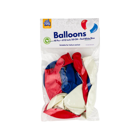 Paperdreams Luftballons 10 Stück – rot, weiß, blau, Latex