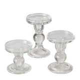 Boltze Home Kerzenständer Glas 3-teiliges Set 13,4 cm